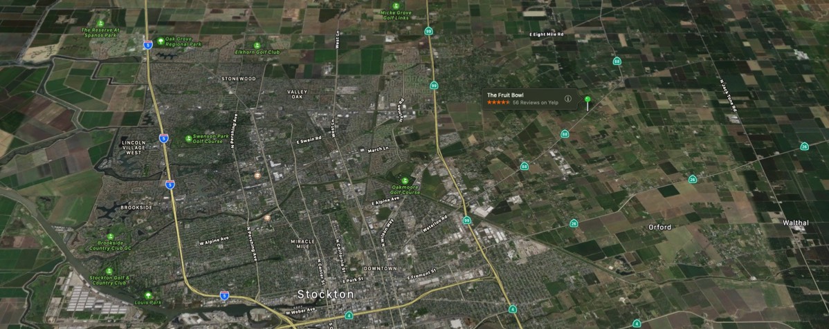 google maps of the fruit bowl